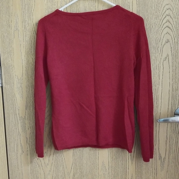 Talbots Petites Pure Cashmere Cranberry Red Sweater - Picture 2 of 3